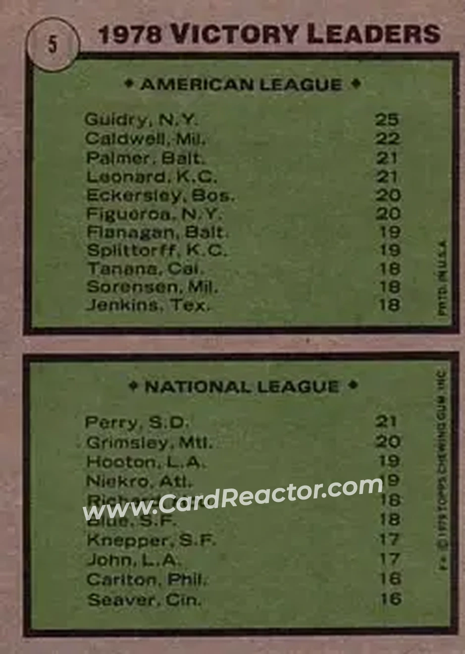 Back of Card #5