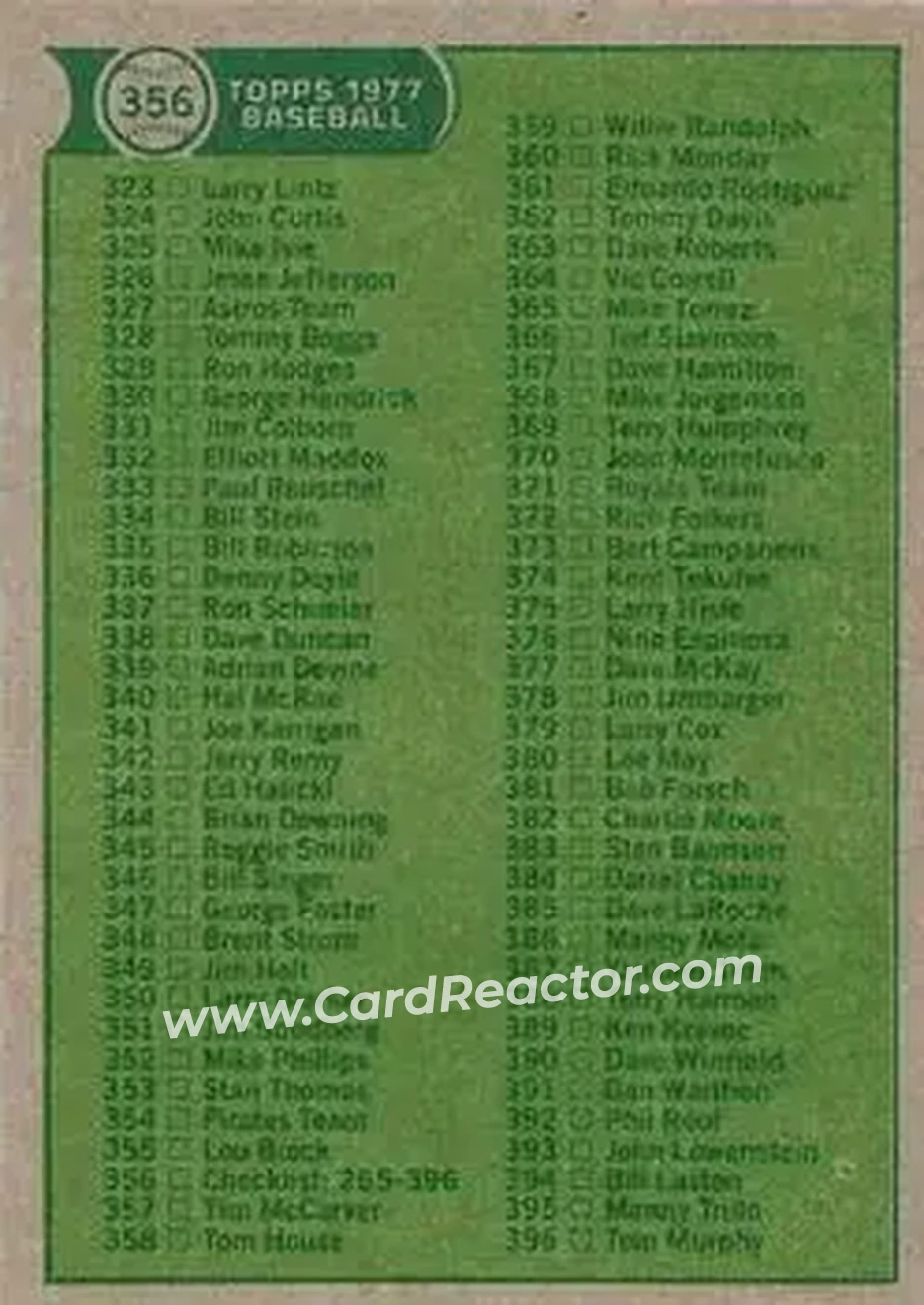 Back of Card #356