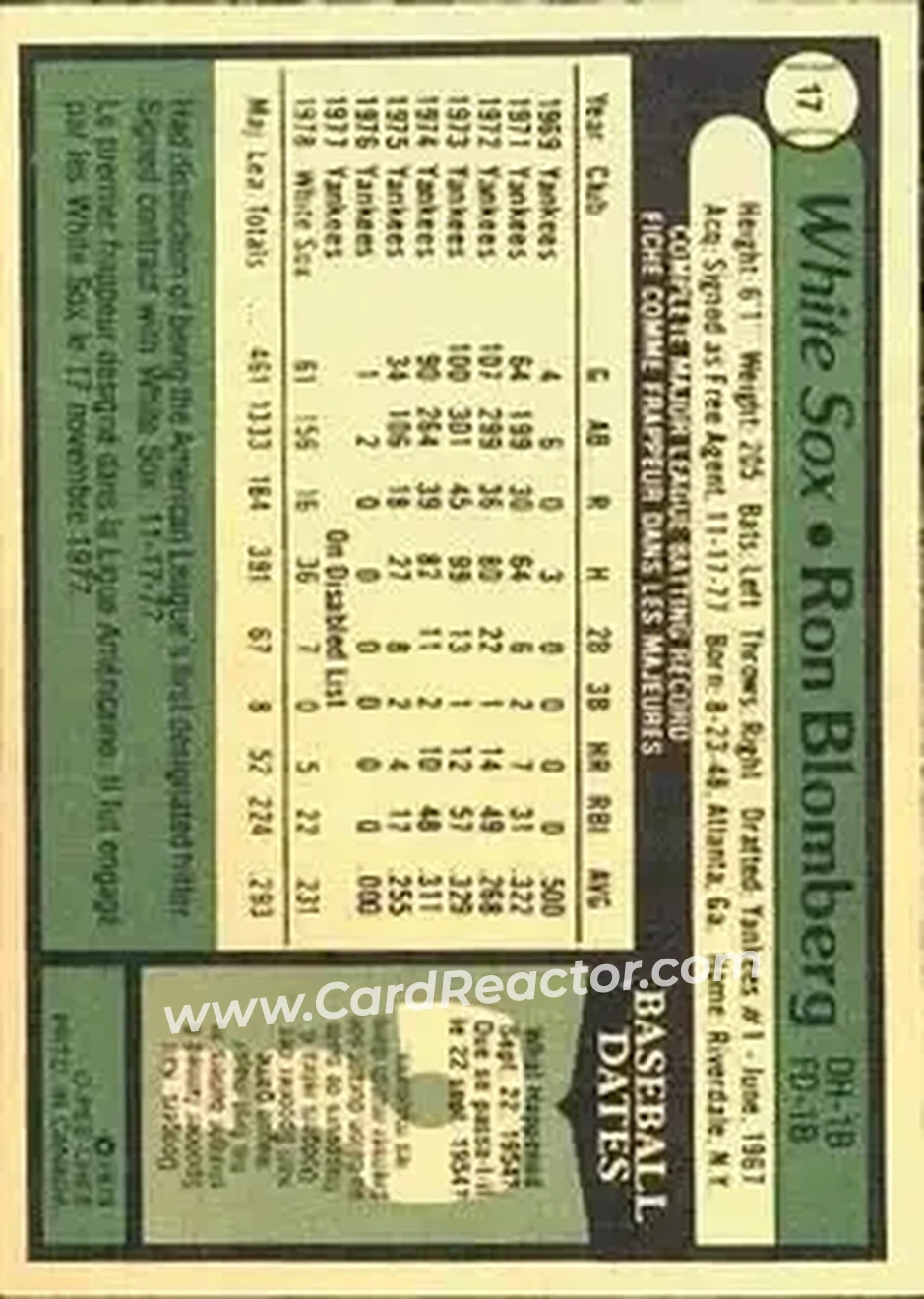Back of Ron Blomberg
