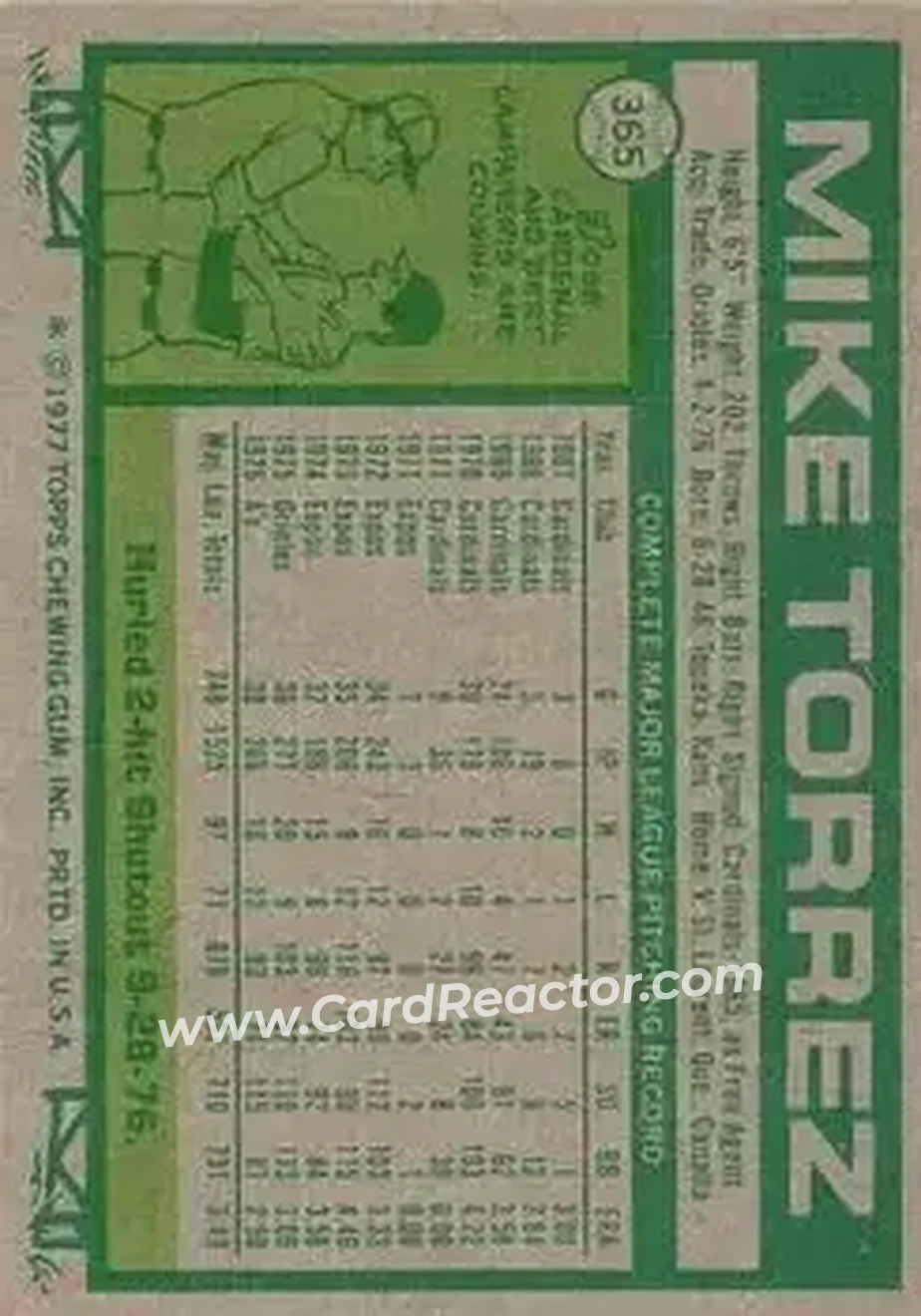 Back of Mike Torrez