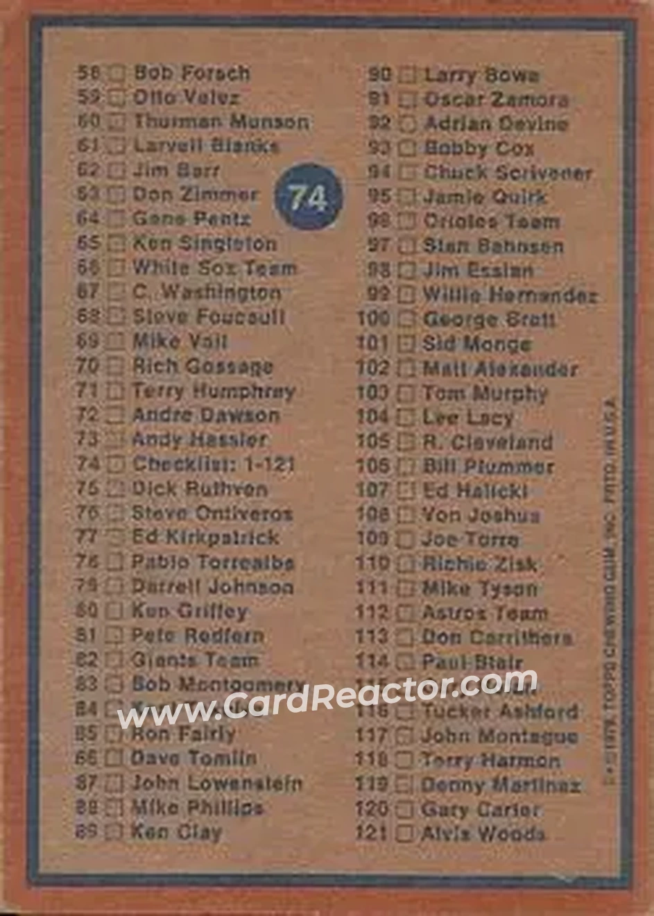Back of Card #74