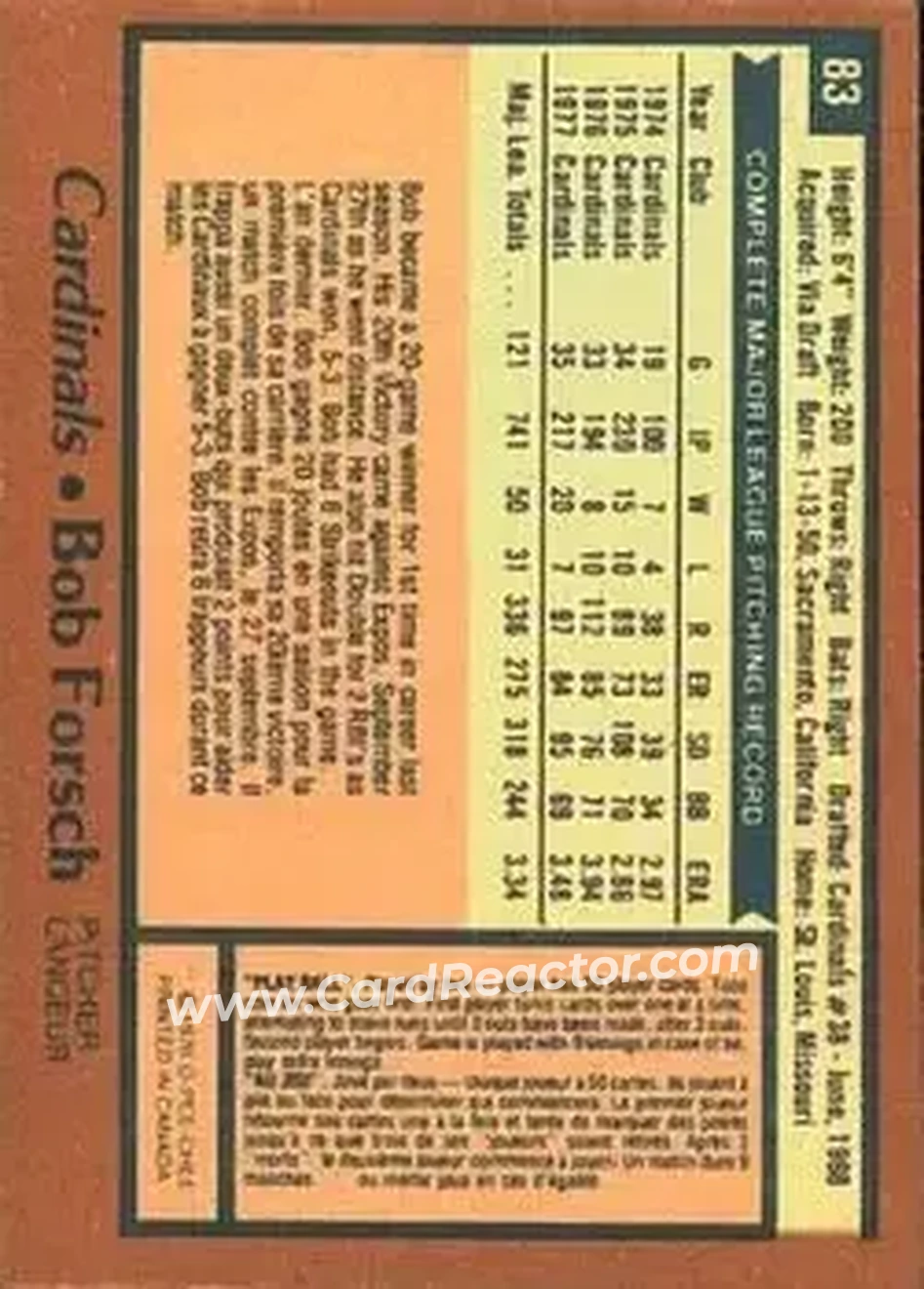 Back of Bob Forsch
