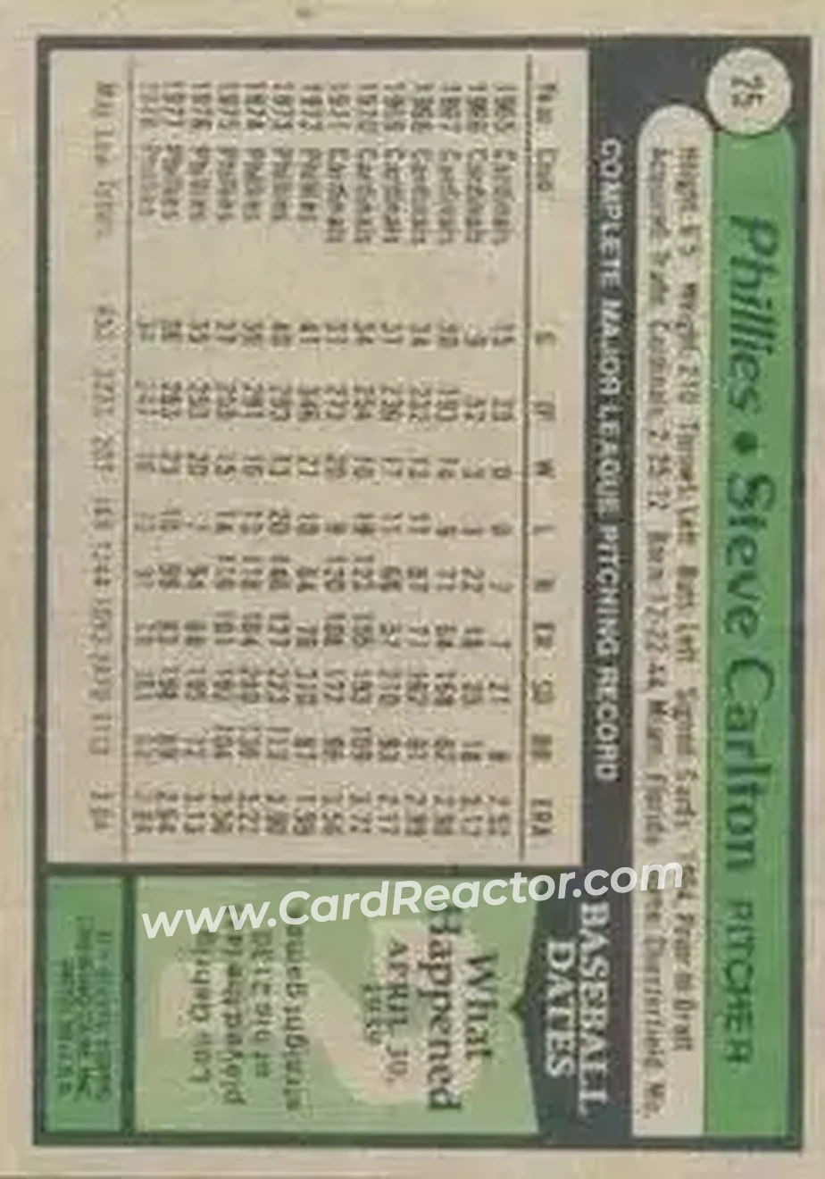 Back of Steve Carlton
