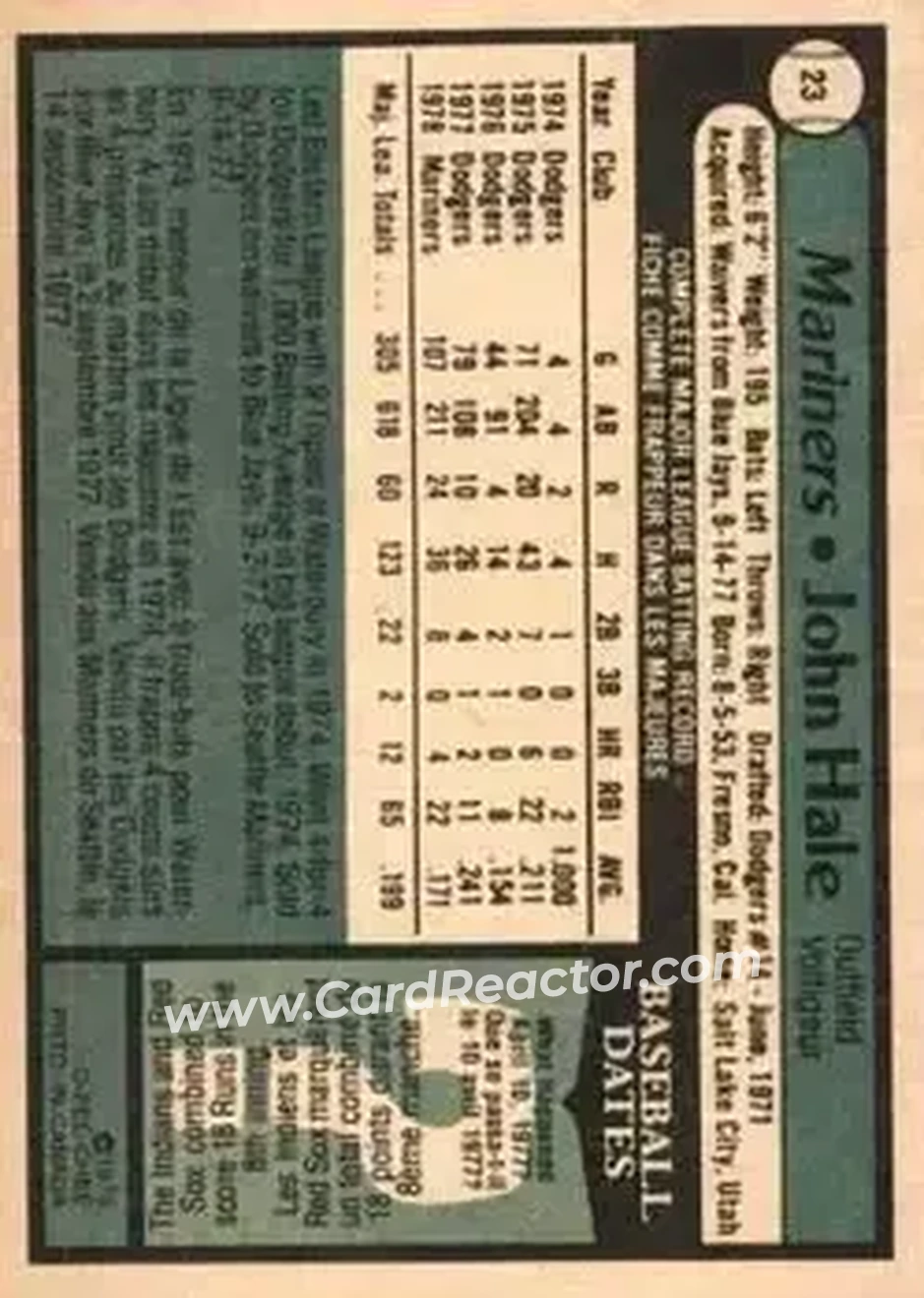 Back of John Hale