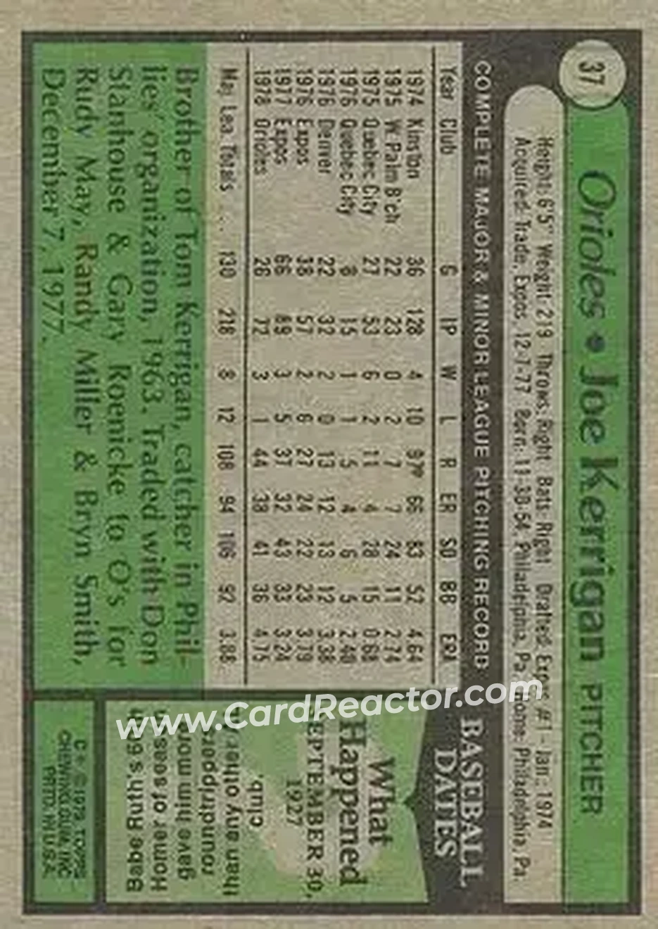 Back of Joe Kerrigan