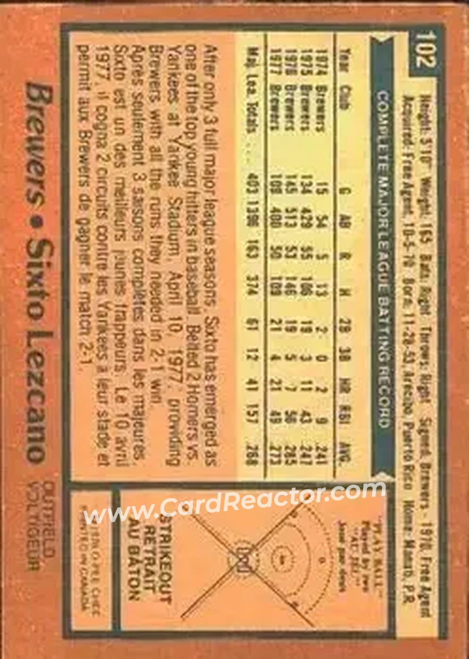 Back of Sixto Lezcano