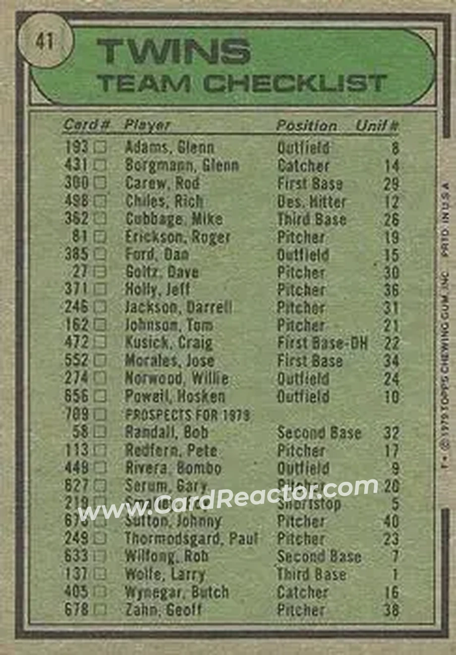 Back of Card #41