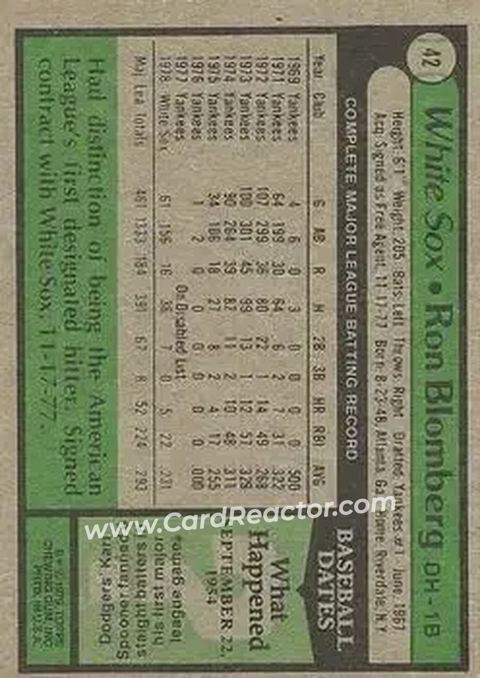 Back of Ron Blomberg