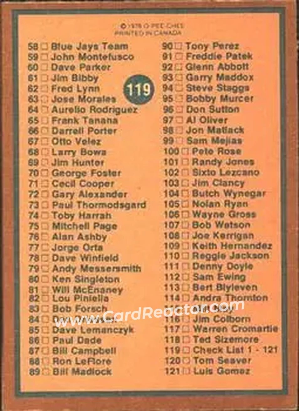 Back of Card #119