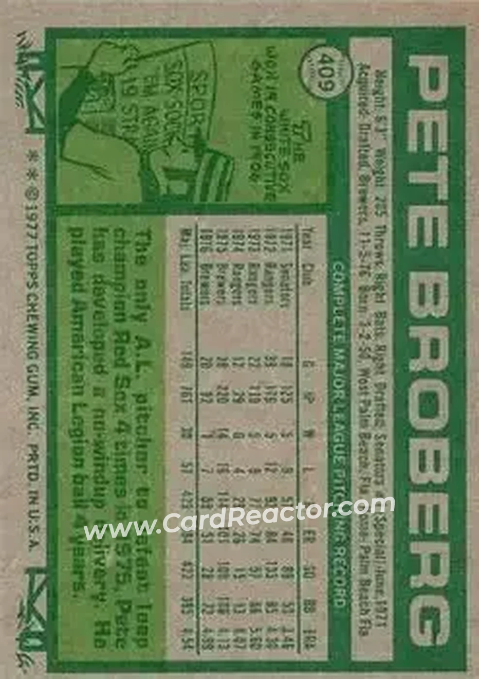 Back of Pete Broberg