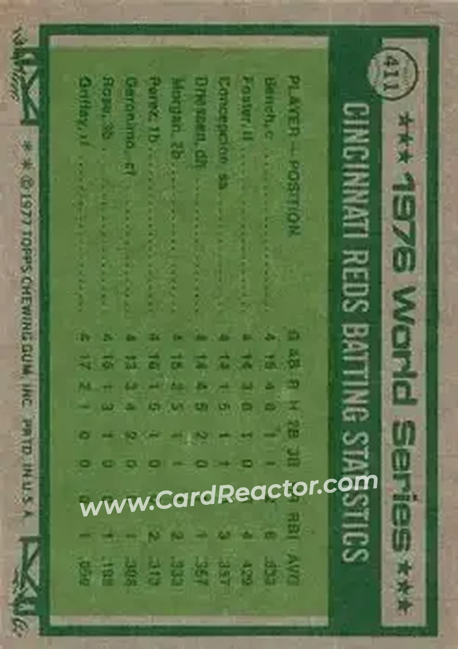 Back of Card #411