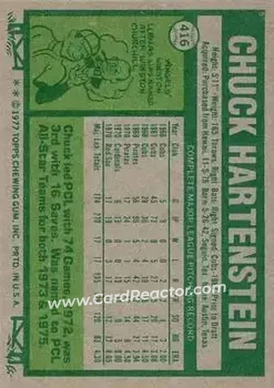 Back of Chuck Hartenstein