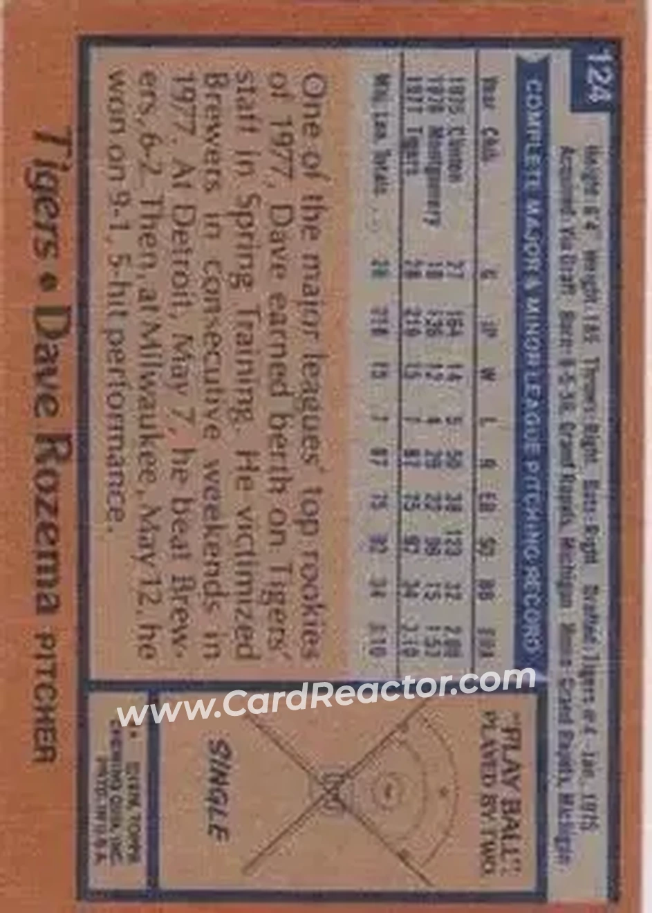 Back of Dave Rozema