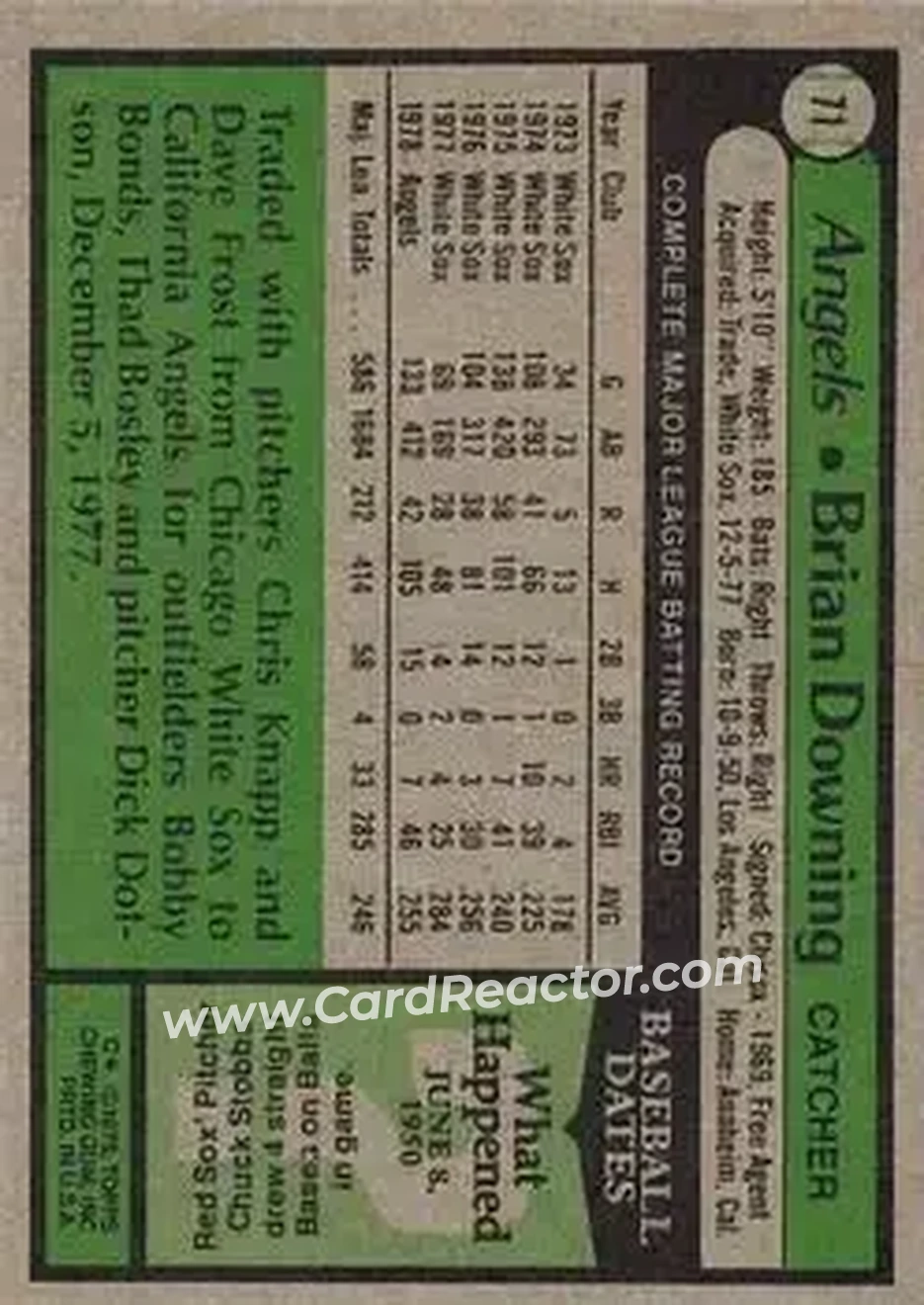 Back of Brian Downing