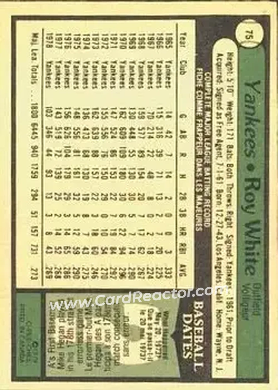 Back of Roy White