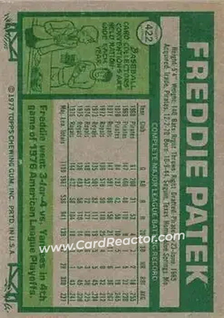 Back of Fred Patek
