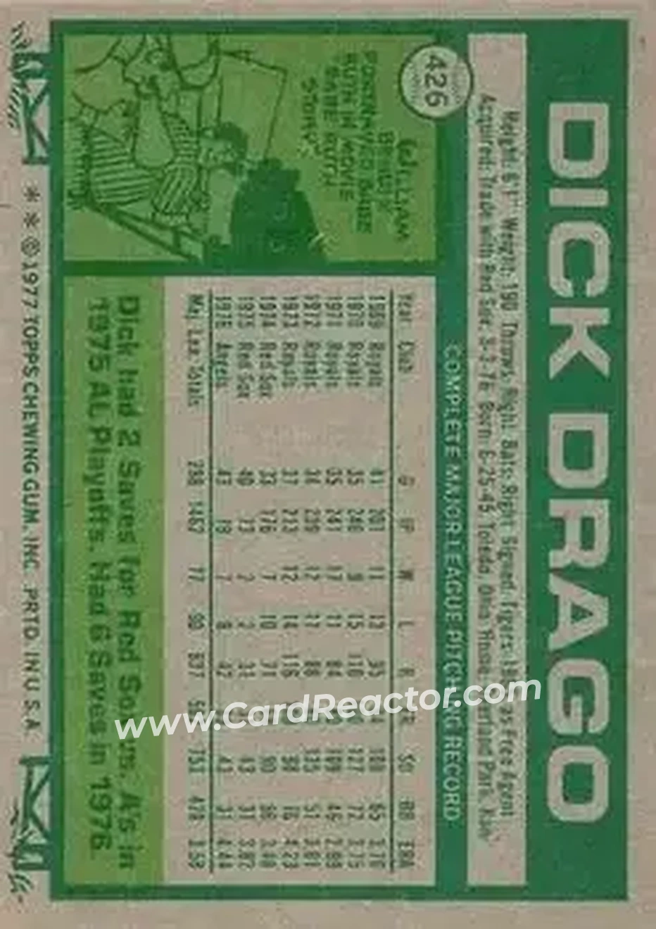 1977 Topps #426 - Dick Drago - California Angels