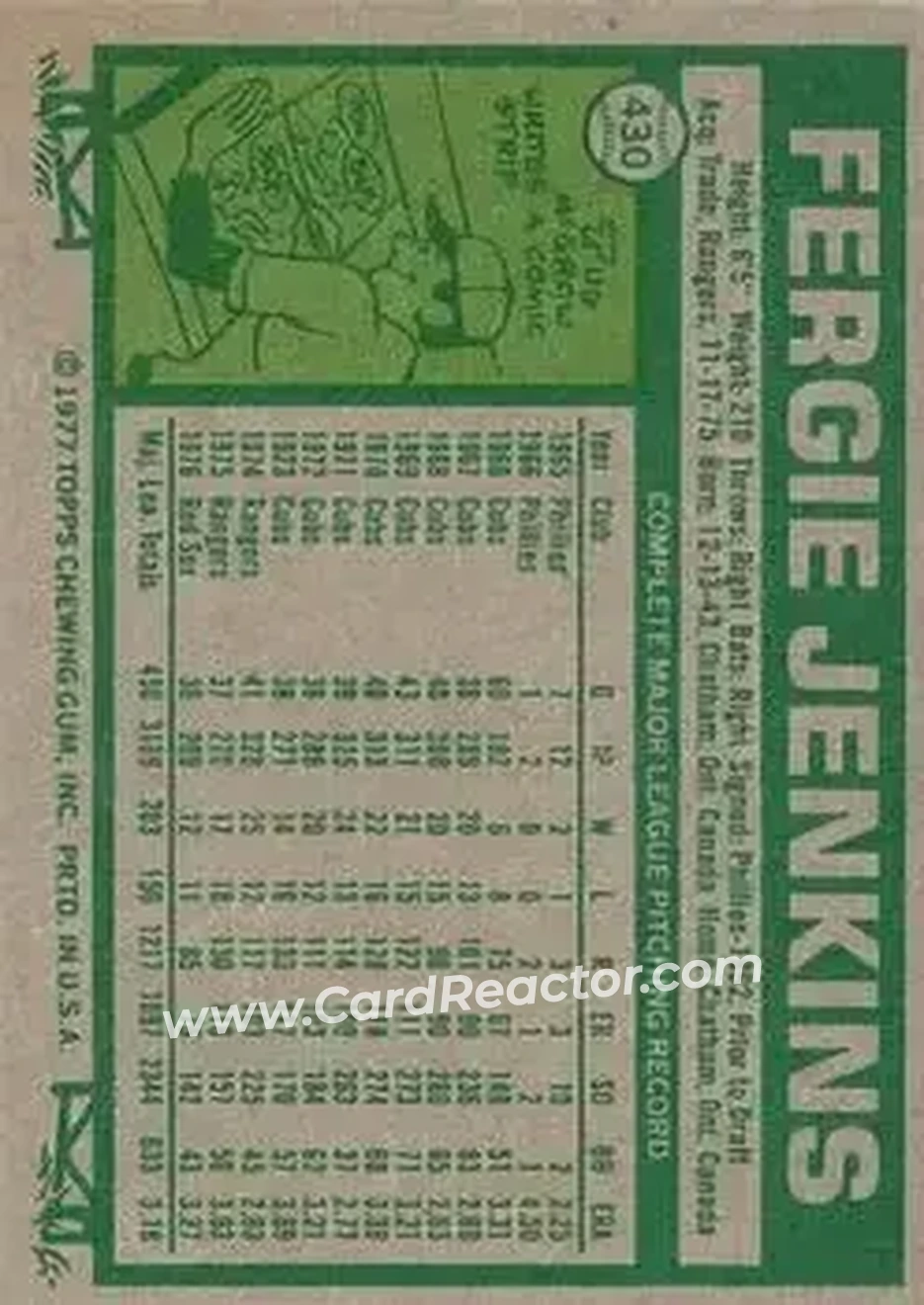 Back of Ferguson Jenkins