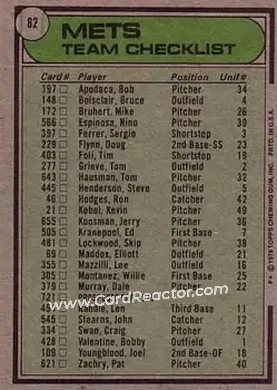 Back of Card #82