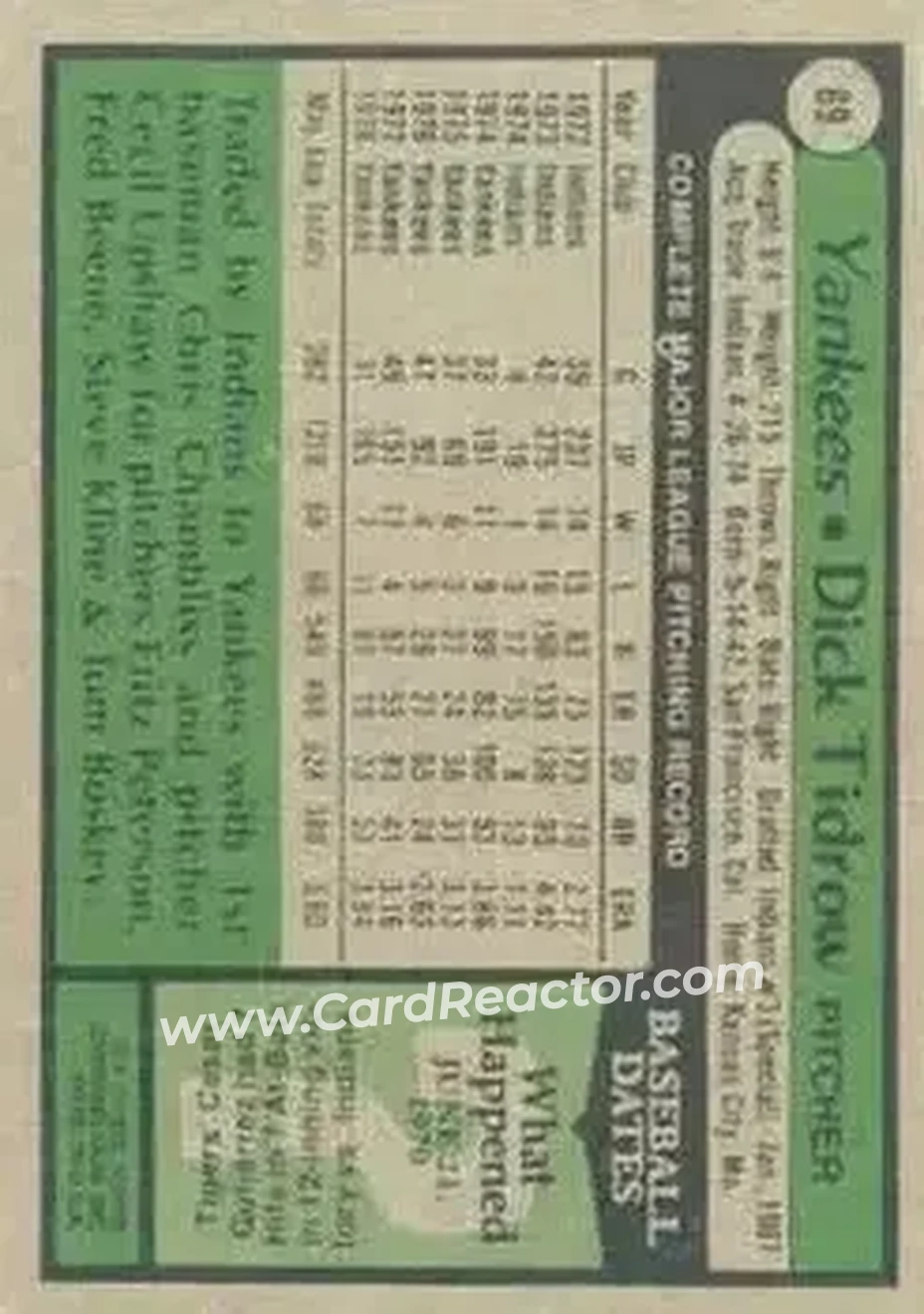 Back of Dick Tidrow