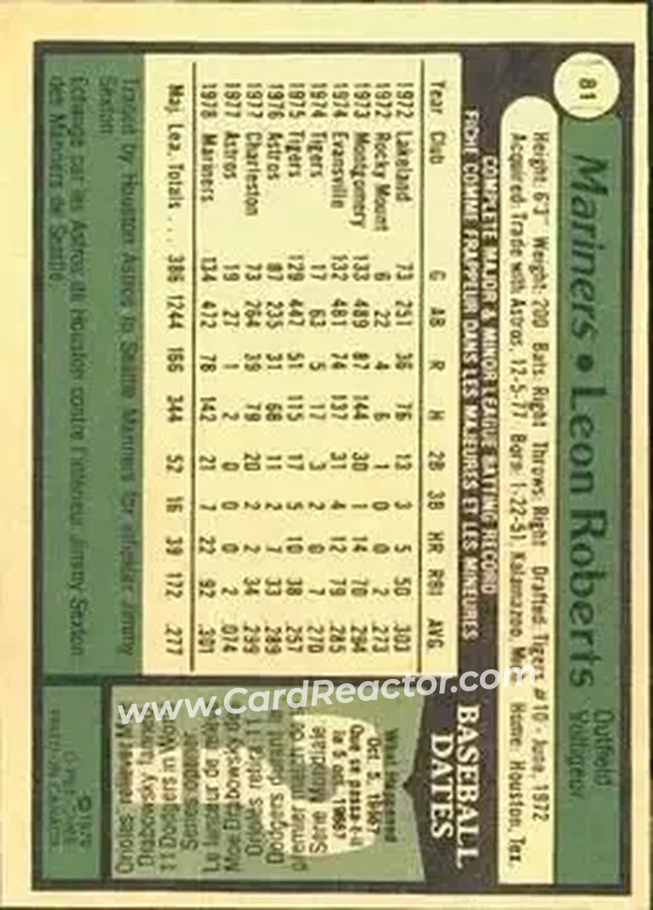 Back of Leon Roberts