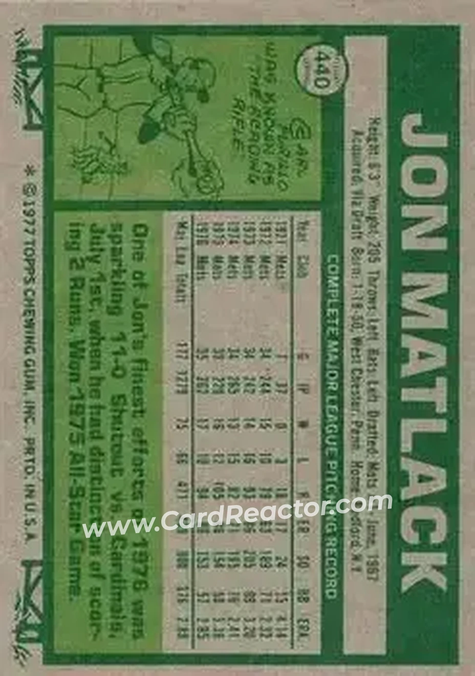 Back of Jon Matlack