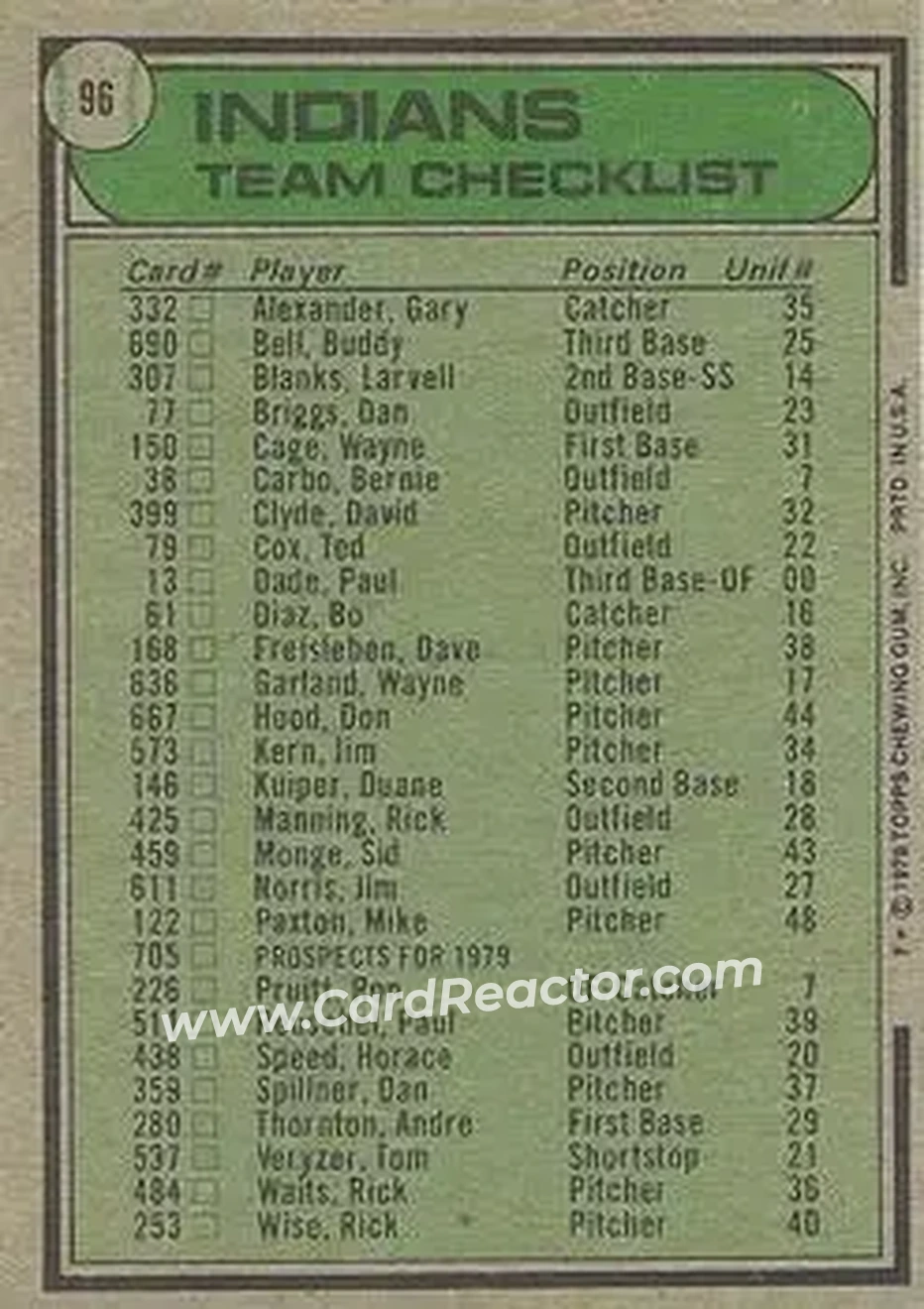Back of Card #96