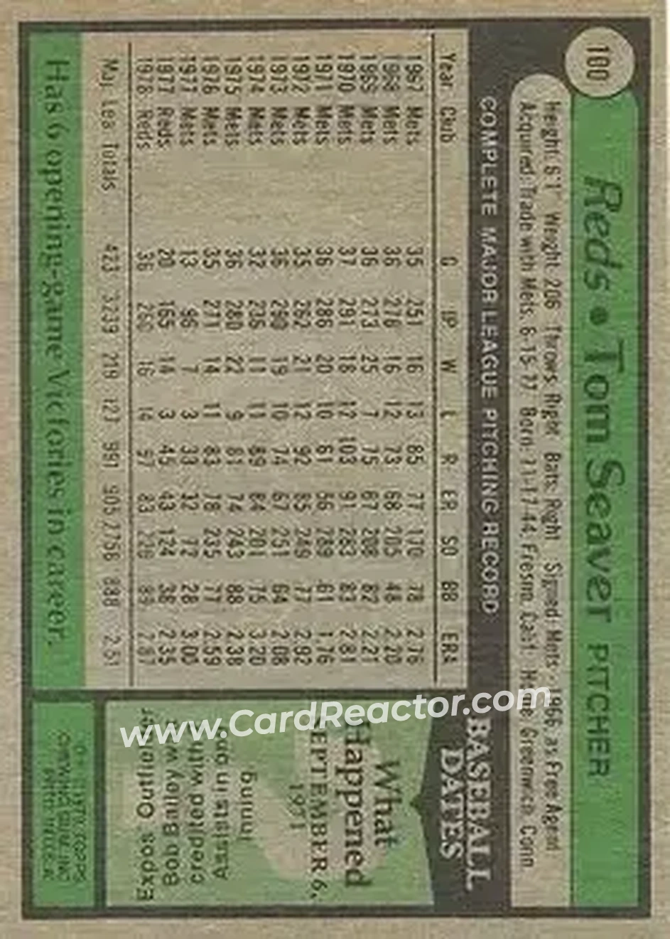 Back of Tom Seaver