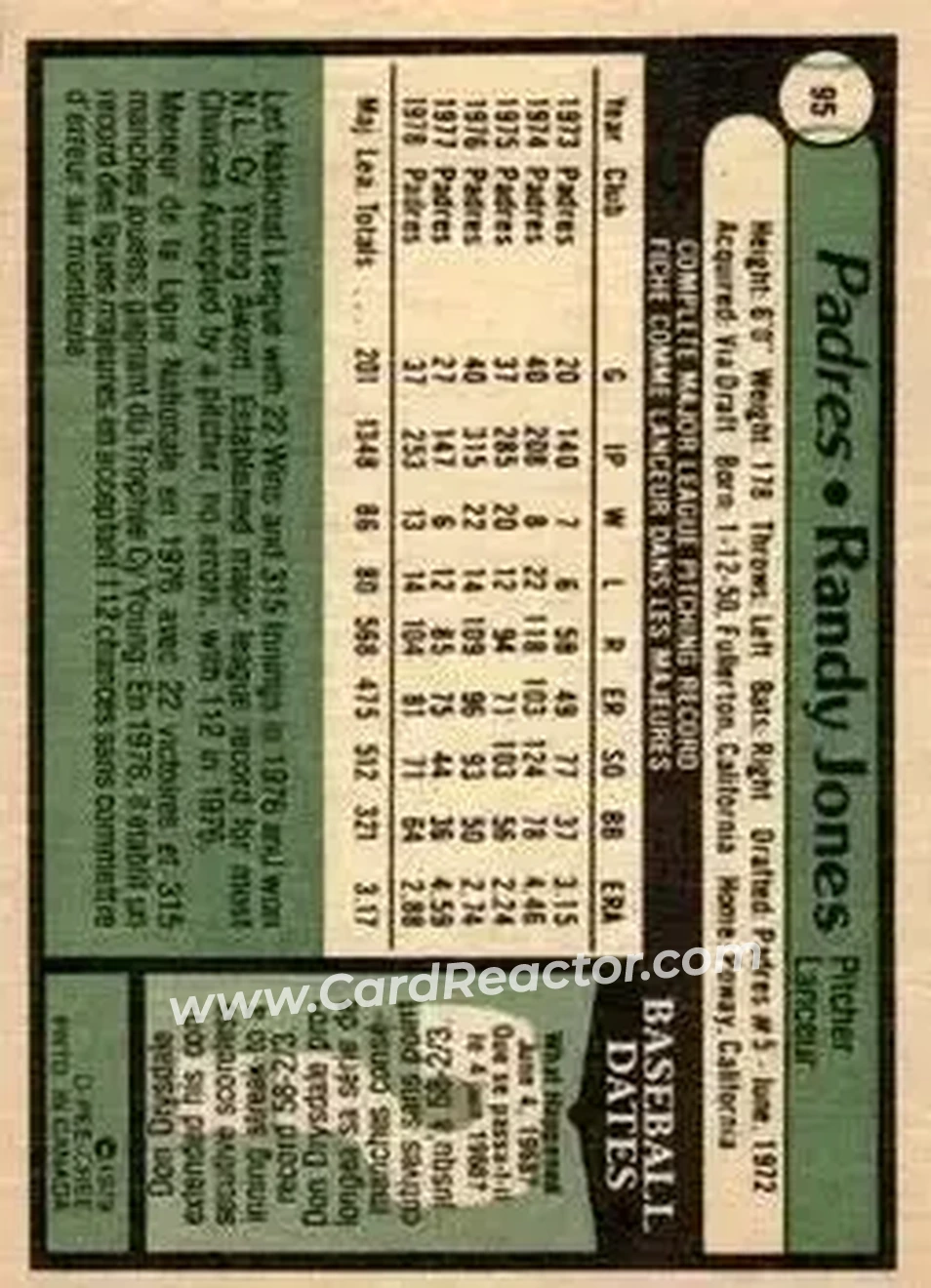 Back of Randy Jones