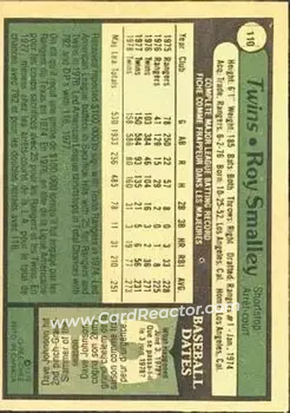 Back of Roy Smalley