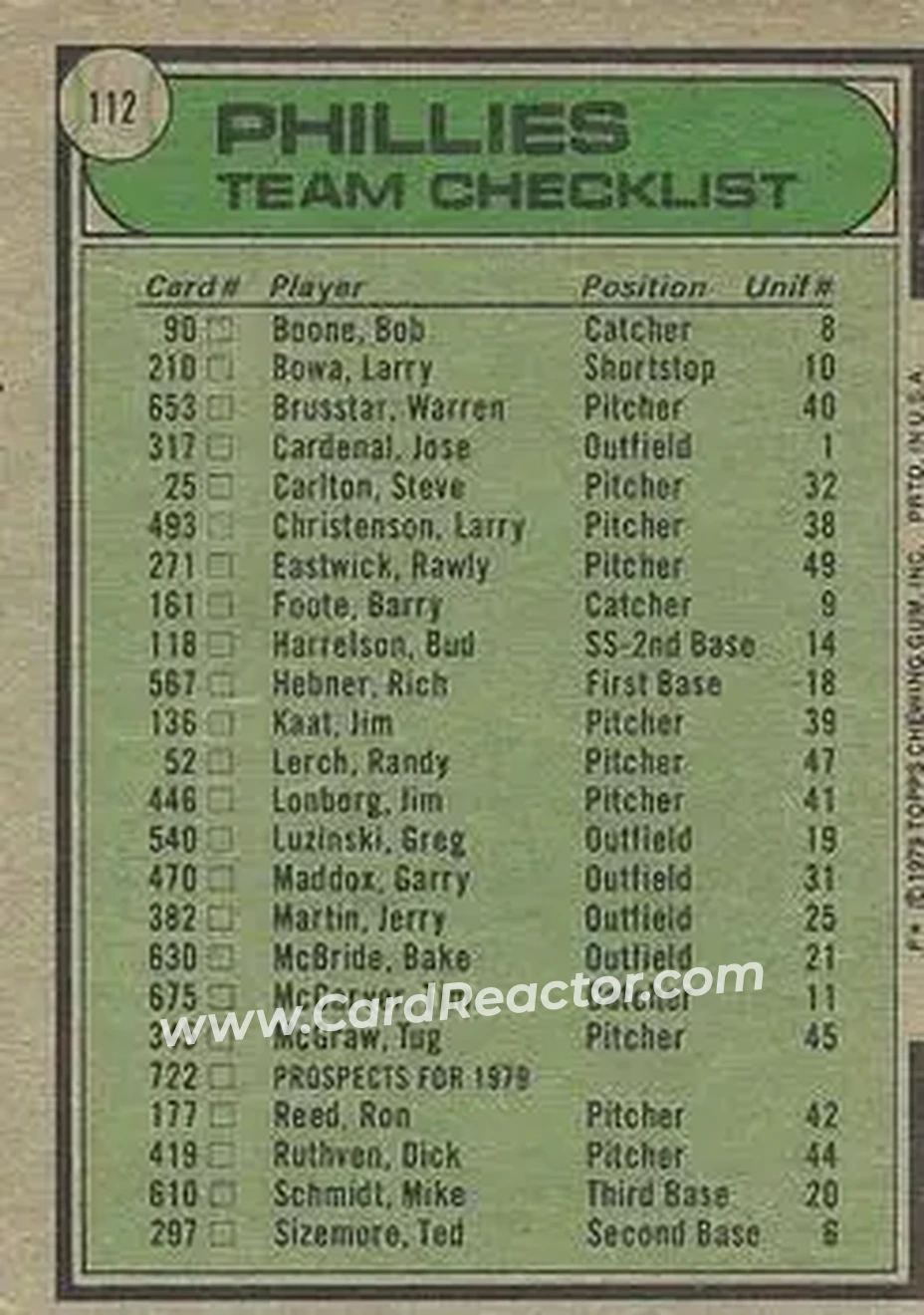 Back of Card #112