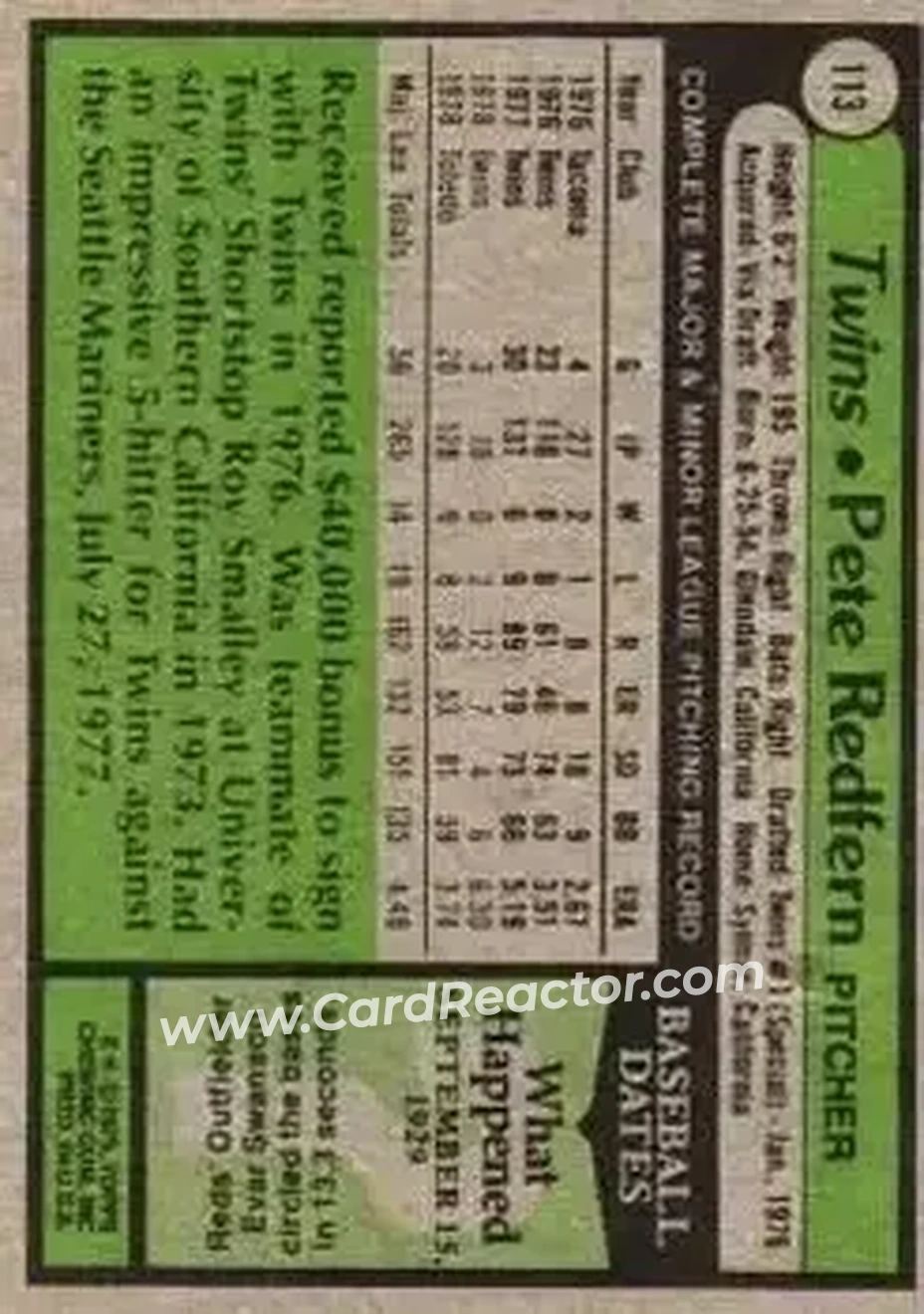 Back of Pete Redfern
