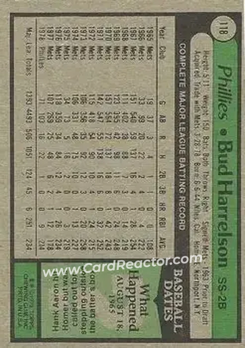 Back of Bud Harrelson