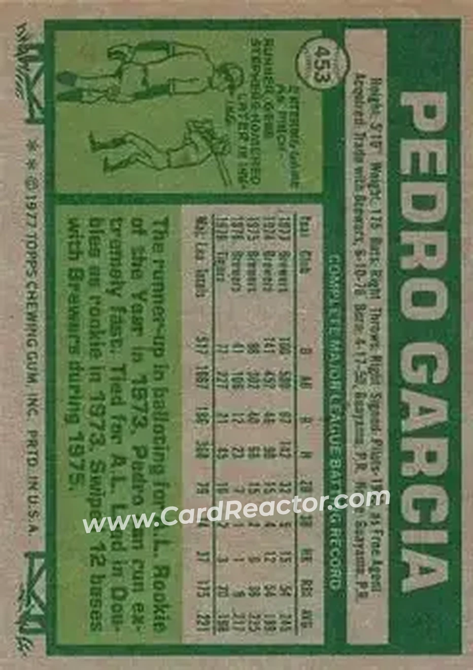 Back of Pedro Garcia