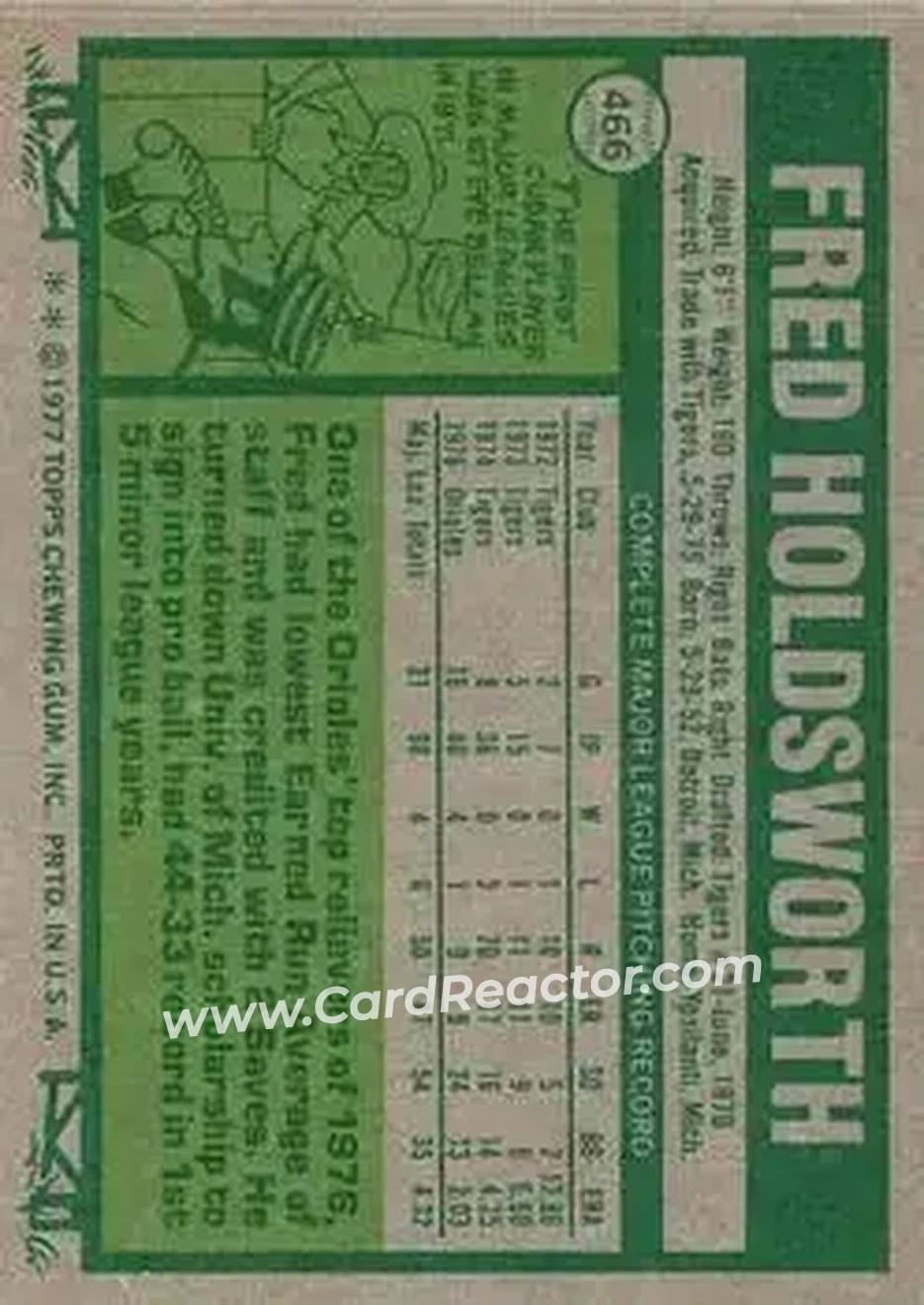 Back of Fred Holdsworth