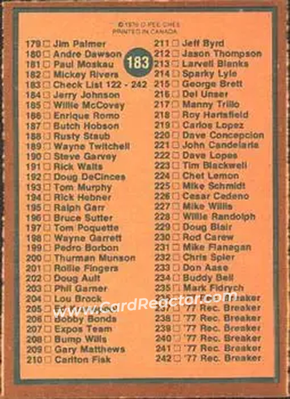Back of Card #183