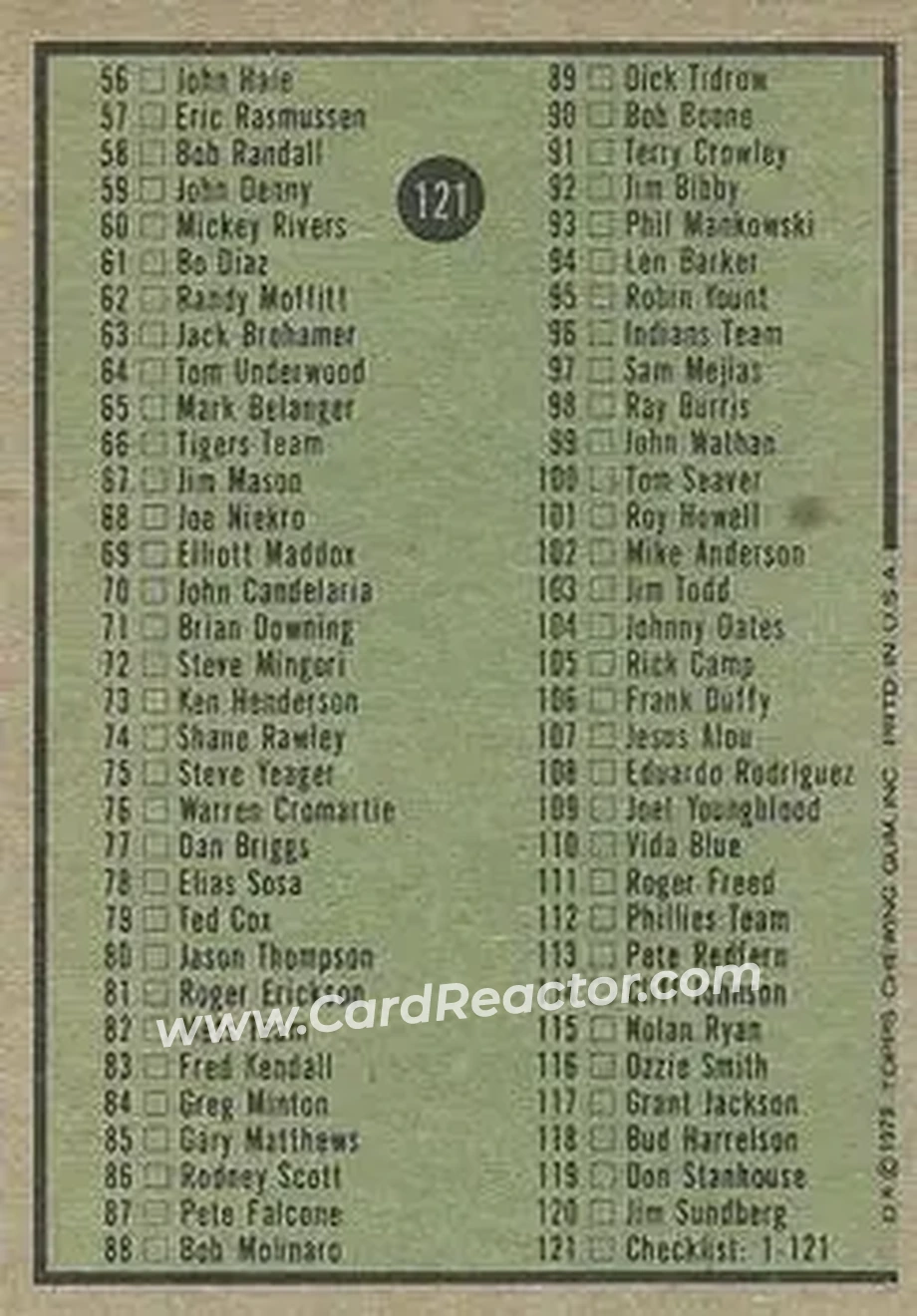 Back of Card #121
