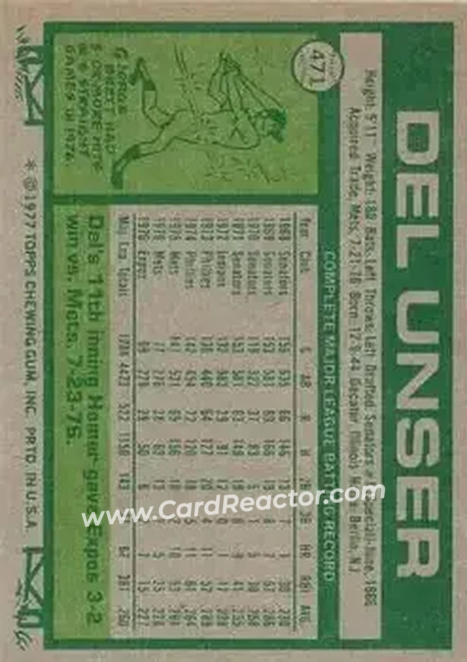 Back of Del Unser