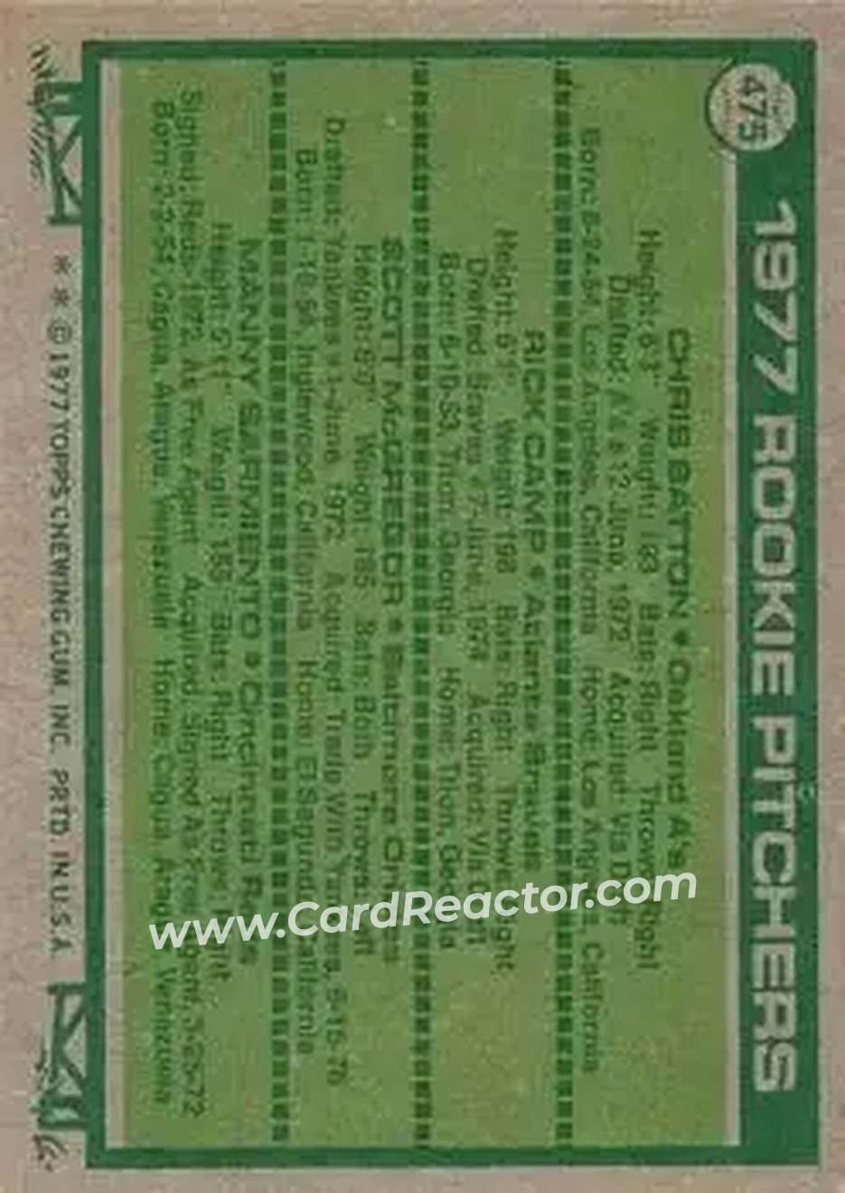 Back of Card #475
