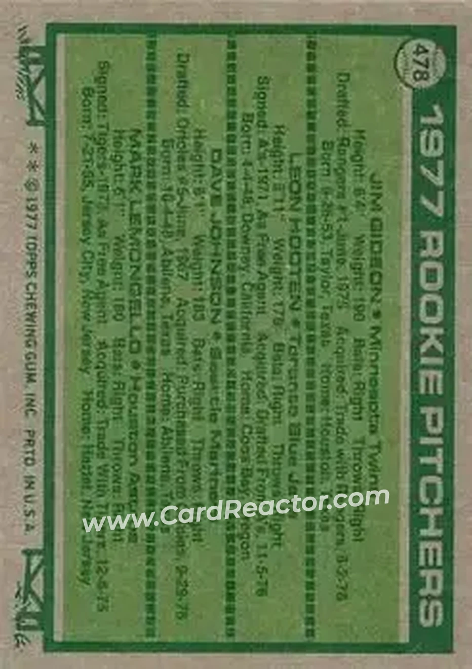 Back of Card #478