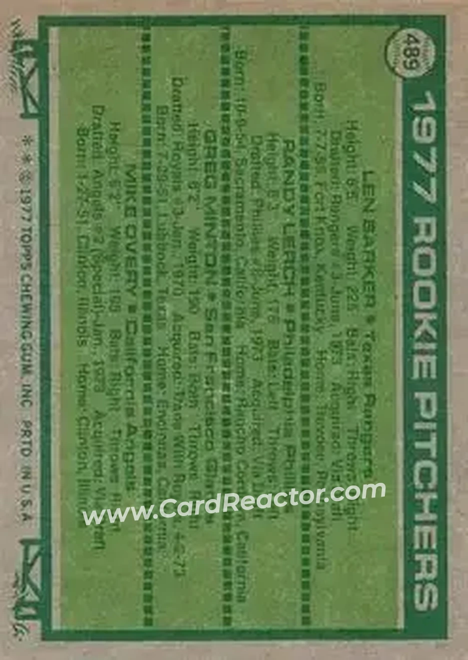 Back of Card #489