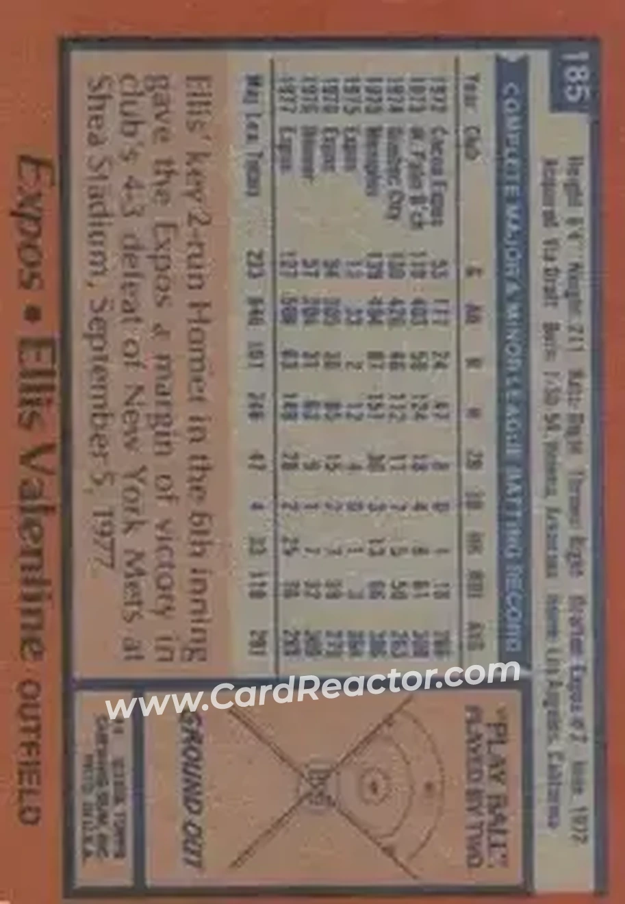 Back of Ellis Valentine