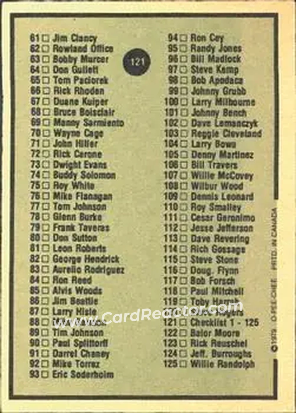 Back of Card #121