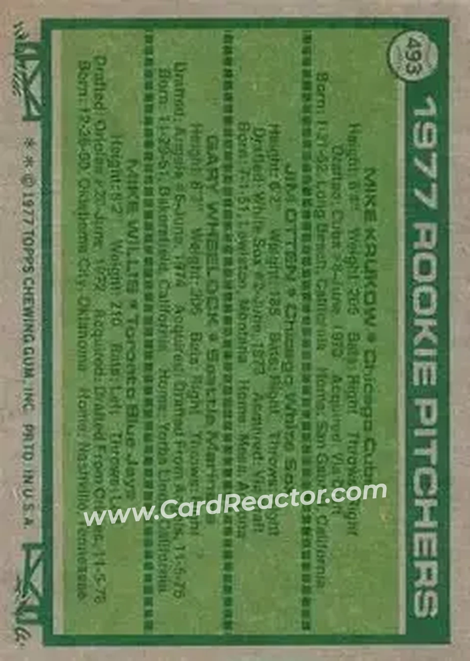 Back of Card #493