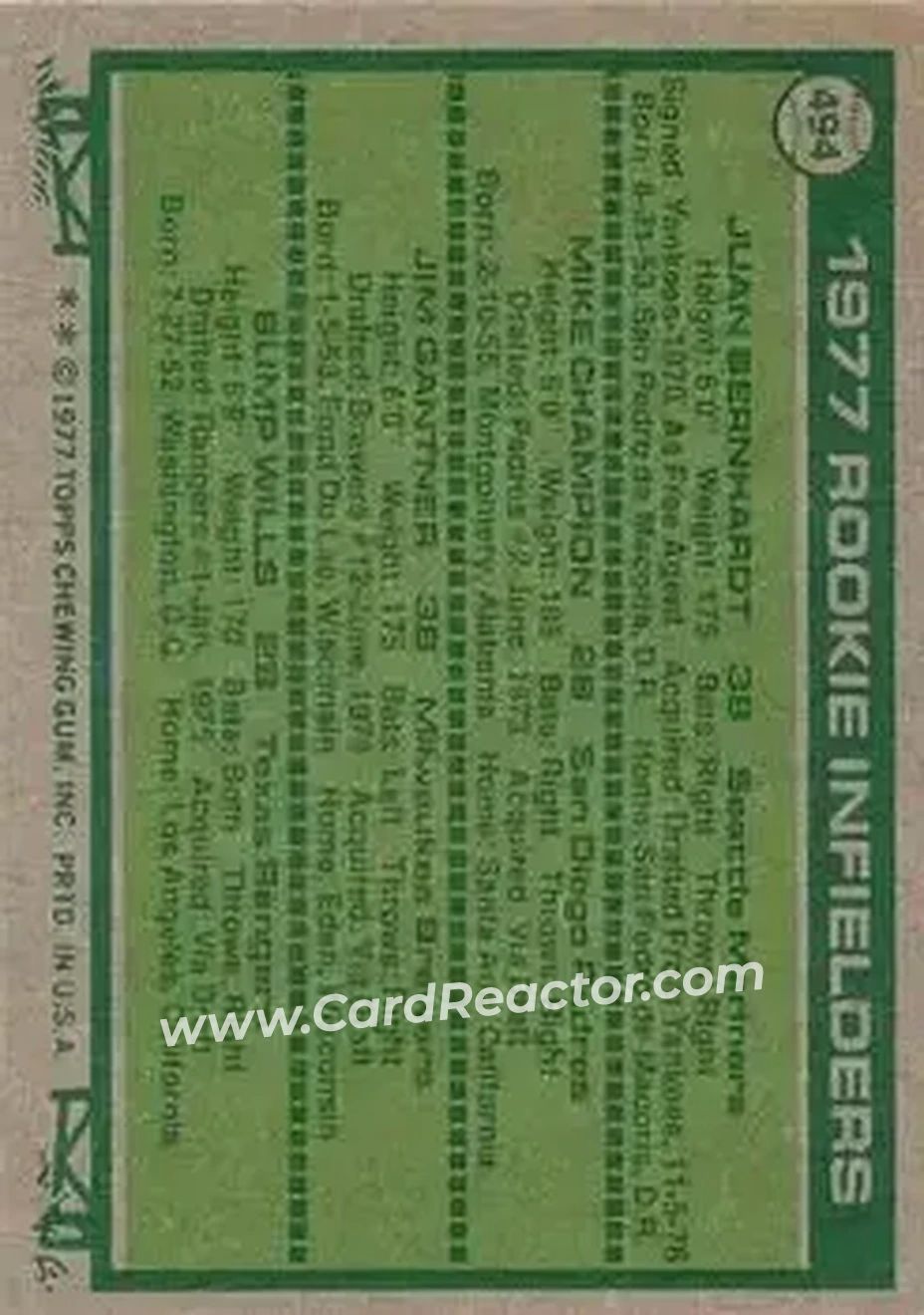 Back of Card #494