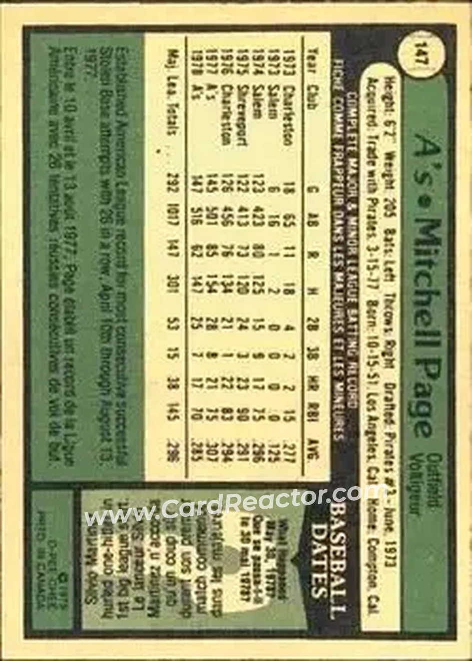 Back of Mitchell Page