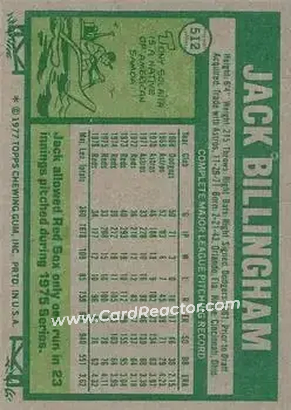 Back of Jack Billingham