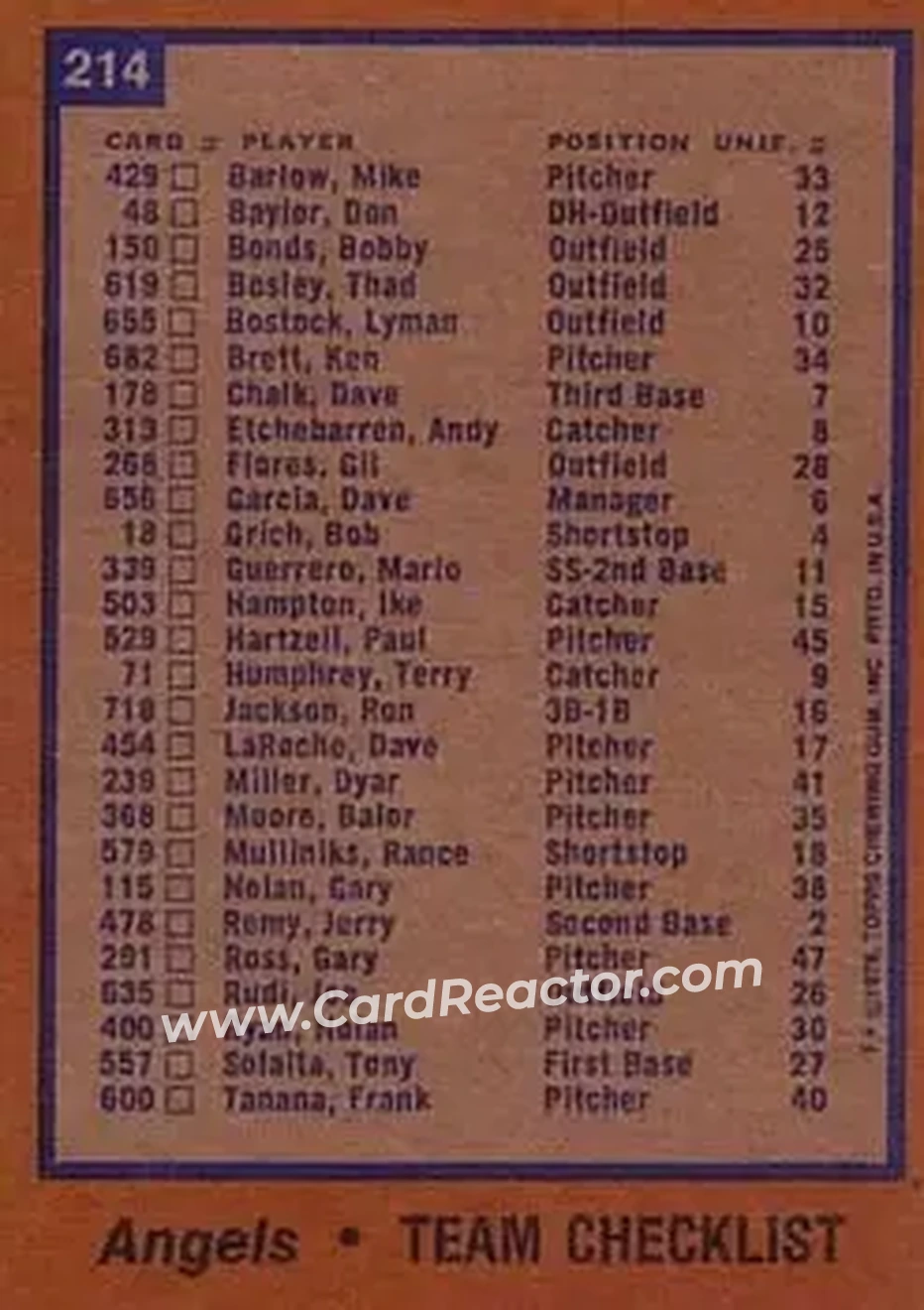 Back of Card #214