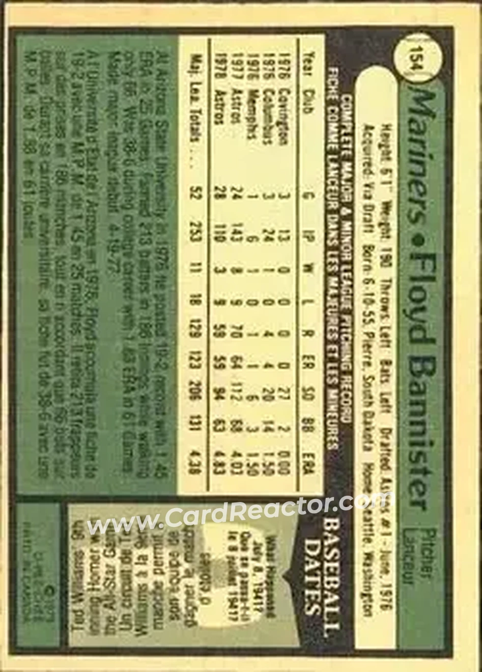 Back of Floyd Bannister