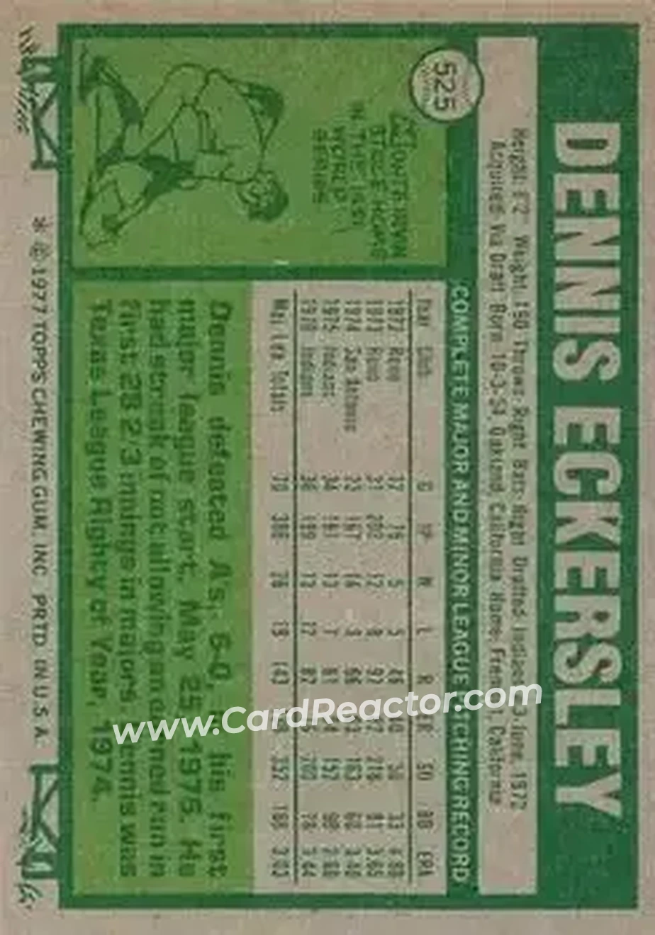 Back of Dennis Eckersley